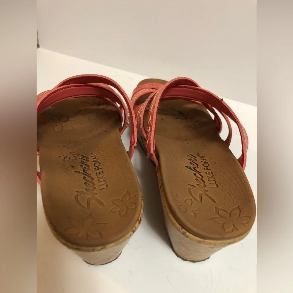 Women Shoes Skechers Beverlee Luxe Foam Wedge in Coral Size 7.5